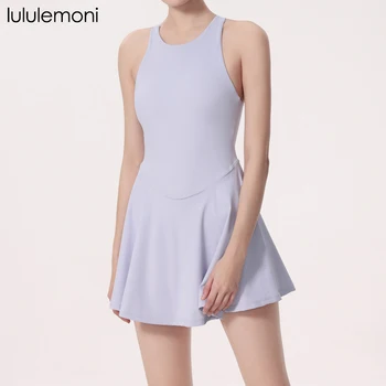 lululemoni Yoga, пълномаслено рокля за йога с красива облегалка, костюм за фитнес, дамско лятно спортно рокля, теннисное рокля от пера Speed Dry