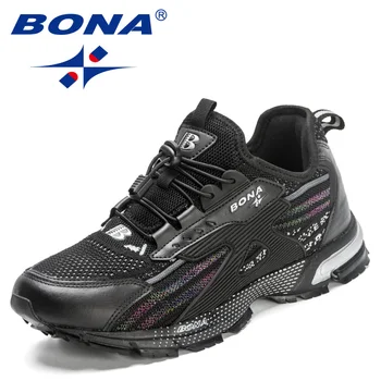 BONA 2023 Нови дизайнерски дишащи пътни маратонки, маратонки за бягане, мъжки ежедневни обувки за бягане на открито, мъжки спортни обувки