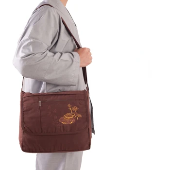 Будистка чанта през рамо холщовые чанти за монасите Шаолиньские монаси Кунг-фу полумесец пакети Молитвата на Буда Дзен Архат лежеше чанта за медитация