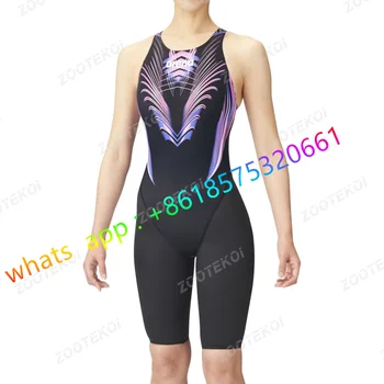 Жена едно парче спортен бански костюм за тренировки с дължина до коляното, спортен бански костюм за триатлон, боди, лятно бикини, плажно облекло, бански костюм