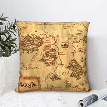 Калъфка за възглавница с карта на Нарния, къса плюс калъфи за възглавници за дома на мека мебел, столове, декоративни раница