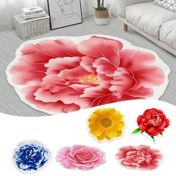 Килим във формата на цвете, малка странична килим за спални, кухненски килим на пода, врата на мат, кръгъл килим за хол, противоскользящий мат-одеяло