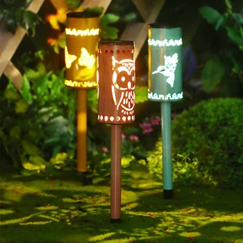 4 бр. Улични соларни Наземни светлини на тревни площи, Желязо изкуство Водоустойчив градините на Вътрешния двор выдолбленный интериор Ландшафтни лампи