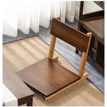 Бамбуков стол без крака, облегалка, облегалка, татами на пода, мебели за хола, устойчив стол Дзен без крака и интериор в японски стил