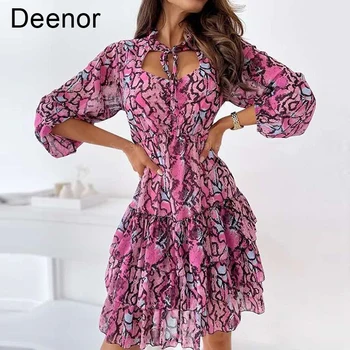 Секси мини рокля Deenor с флорални принтом, женски лято 2021, сексуална елегантно ежедневно женствена рокля, дамски официални рокли