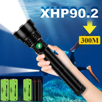 xhp90.2 мощен подводен led фенер лампа водоустойчив фенер за гмуркане 26650 или 18650 xhp70 xhp50 ловно светкавица за подводно гмуркане