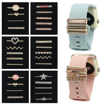 Творчески метални висулки, каишка за часовник, декоративно пръстен за Apple, диамантен украса за гривната iwatch, каишка силикон, бижута, аксесоари
