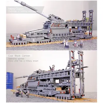 KAZI 10005 Немски строителни блокове на Diana Heavy Dora, военни, жп модел пистолет резервоар, тухли, играчки, подаръци за деца, 3846 бр.
