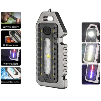 Преносим XPE COB фенерче, мини led лампа, USB, акумулаторна батерия с магнитна лампа, водоустойчив свирка за барбекю, къмпинг, самозащита, Lnatern