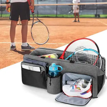 Чанта за тенис ракети Тенис чанта-Тоут През рамо Големи Стаи чанти за жени и мъже за съхранение на тенис ракета за бадминтон Топки и други аксесоари