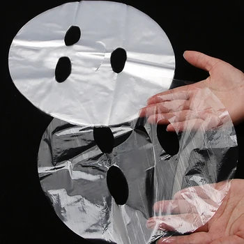 Еднократна пластмасов филм за лице, маска за цялостно почистване на лицето, етикети на врата, хартия прозрачни пластмасови маски, обвивка за здраве и красота на лицето