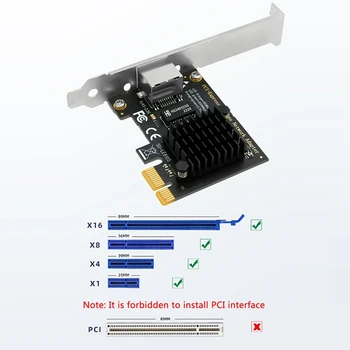 RTL8125BG PCI-E X1 до 2,5 Gbit/с мрежова карта Gigabit RJ-45 Ethernet черен цвят за PC на Windows / Linux/Esxi / ROS