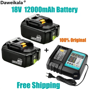 НОВ, 100% Оригинални за Makita 18 12000 mah Акумулаторна Мощност Инструменти Батерия с LED Литиево-йонна батерия Подмяна на LXT BL1860B BL1860 BL1850