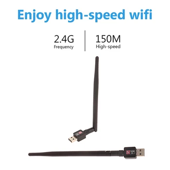 150 Mbit/с MT7601 Мини USB WiFi Адаптер за Безжична Мрежова карта, 802.11 B/g/n Wi Fi Приемник Ключ Телеприставка IPTV Безжичен Приемник