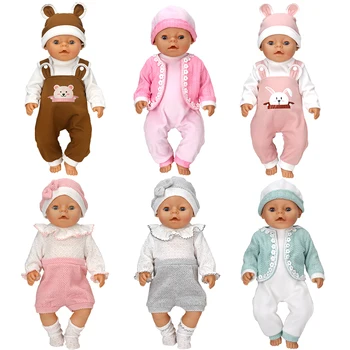 Нов стил, топъл костюм + шапка, стоп-моушън дрехи, подходящи за 17 см 43 см, дрехи за новородени кукли