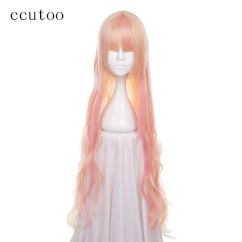 ccutoo 120 см Макросс Шерил Пинк Blond Микс Вълнообразни дълъг синтетични перука от устойчиви на топлина влакна Cosplay костюм Перуки косата