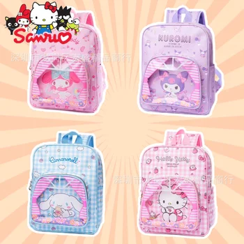 Sanrio Melody Kuromi Hello Kitty Cinnamoroll Pochacco Cartoony Улавяне Кожен Лек Прозрачен Детска Раница Училищна Чанта