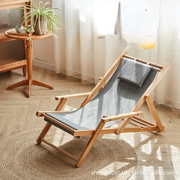 Платно за плажни столове от иглолистна дървесина с високо качество, складное дървена полулегнал стол, стол за обедната почивка, улично преносимо къмпинг стол