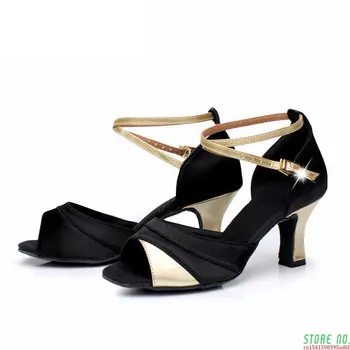 обувки за танци балната зала, дамски професионални обувки за латино танци, обувки за танцуване на ток с отворени пръсти, дамски обувки за танци на ток 5/7 см, sapato feminino