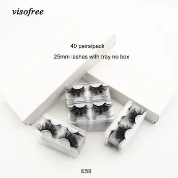 Visofree 40 чифта / опаковане. 25 мм мигли, 3D норковые мигли, грим, гъсти дълги мигли, търговия на едро, фалшиви мигли, ефектни мигли за еднократна употреба