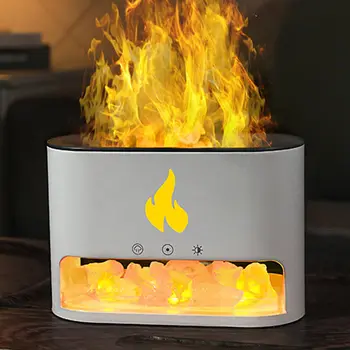 Домакински USB-конус с пламък, дифузор лампи от гималайской сол, ултразвуков овлажнител за въздух със студена мъгла и ароматерапия