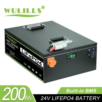 24v 12v 200Ah 400Ah LiFePO4 Батерия Вграден BMS Нов Отличен литиево-железния батерия за Слънчевата система кемпер Без ддс