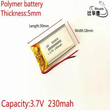 най-малкият размер на 3,7 230 mah батерия/литиево-полимерна батерия SD 501830