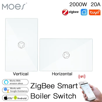 ZigBee Smart Boiler Switch Бойлер Smart Sasha APP Дистанционно Управление Алекса Google Home Гласово Управление Изисква Hub Стъклен плот