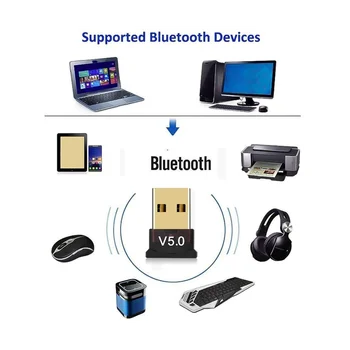 2 бр. адаптер Bluetooth 5.0, приемник, предавател с Bluetooth, безжичен USB адаптер за вашия компютър, PC, лаптоп