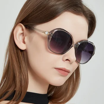 Слънчеви очила с диаманти, дамски слънчеви очила, модерен голяма рамки, устойчиви на uv плажна фотосесия на модния подиум, Хан Чао