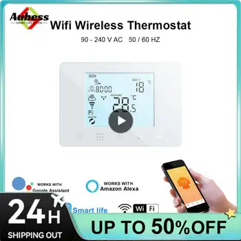 За подгряване на пода, електрически газов стенен термостат, безжичен датчик за температурата на Нпм, работа с LCD дисплей Алекса Google Home Wifi
