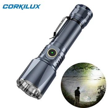 Фенер CORKILUX CX2 21700 EDC, на ултра мощен тактически led лампа, тип C, USB, акумулаторна батерия, ловен фенер за самозащита, светлината на прожекторите