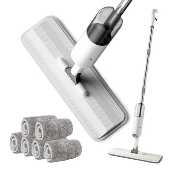 Въже-спрей за миене на подове, въже от микрофибър, сухо и мокро въже-спрей с миещи подложки за парцал и многократна употреба бот