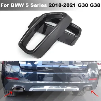Неръждаема Стомана Auto Опашката Гърлото на Изпускателната Тръба за Украса на Капачката на Стикери Тампон За BMW Серия 5 2018-2021 G30 G38 Стайлинг Автомобили Черен