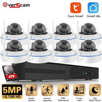 H. 265 Безжична Система за видео наблюдение 8CH 5MP Sasha Smart NVR 5MP Външна Водоустойчив Wifi IP Камера за Сигурност Аудио Комплект за Видеонаблюдение