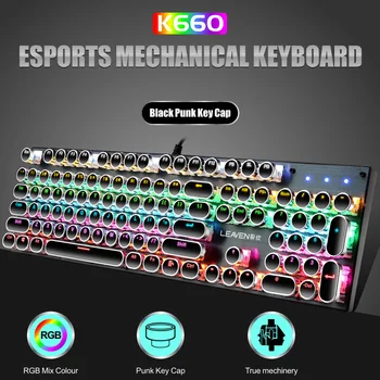K660 Истинската механична клавиатура USB Жичен детска осветление RGB Компютърна механична клавиатура зелената ос Ebay