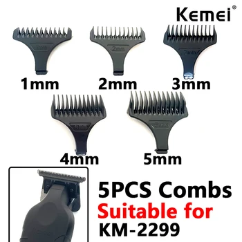 KM-2299 0 мм тримери за коса на ограничителен гребен Универсални черни щитове Коса ръководство за подстригване на косата, за да KM-1931 1 2 3 4 5 мм