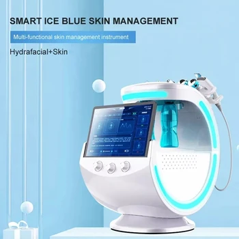 Ледено синьо магически микродермабразионный огледален анализатор на кожата кислороден апарат Професионален ултразвуков грижи криотерапия