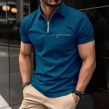 Лятна мъжка риза с къси ръкави, тениска, ежедневна мъжка риза
