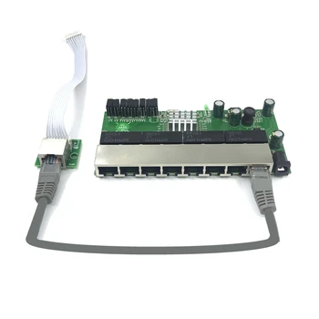 8-портов модул gigabit комутатор широко се използва в led линия 8-портов 10/100/1000 м пинов порт, мини-модул ключа PCBA дънната Платка