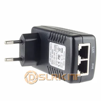 PoE Инжектор европейски стандарт 48V 0.5 A, адаптер за захранване през Ethernet безжична точка за достъп AP