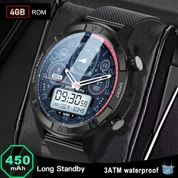 Спортни Умен Часовник Bluetooth Покана Мъжки Часовник с 4 GB Локална Музика Водоустойчив Смарт Часовници За Huawei, Xiaomi Clock 450 ма В режим на дълги периоди на изчакване