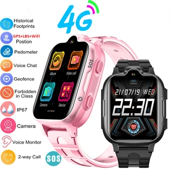 4G Детски умен часовник телефонни разговори Детски Bluetooth GPS умен часовник 700 mah паунда WIFI водоустойчива IP67 смарт часовници SOS СИМ-карта