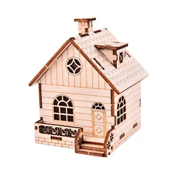 Комплекти Пръчки на Дървени Къщи Обучение Творчески В Разглобено Формата на 3D дървена Модел пъзели за Учебни Помагала Подарък За Изучаване на Науката