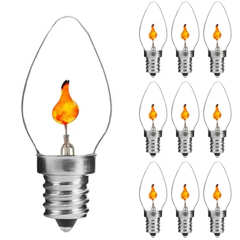 Реколта лампа с играта на пламъка E14 E27, led лампа с нажежаема жичка Едисон, AC220V, ретро лампа-свещ, креативна мерцающая лампа