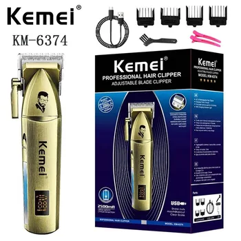 Бърза USB акумулаторна салонная електрическа машина за рязане на брада Kemei регулируем LCD професионален фризьорски машина за подстригване на коса