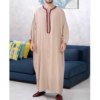 2023 Мъжете Джубба Тобес Арабски Пакистан Дубай Кафтан Абайя арабски мюсюлмански стил за мъже е дълга риза, мюсюлманското и Турското рокля 4XL