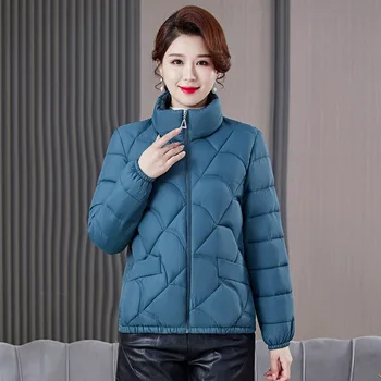 GRELLER, ново зимно палто, женски кратък яка-багажник, лека топло naka яке с памучна подплата, ежедневни дамски парк, дрехи