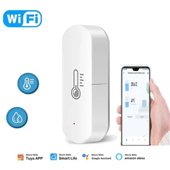Sasha WiFi, нов сензор за температура и влажност на въздуха, монитор приложение Smart Life, интелигентен дом, работа с Алекса Google Home hub не се изисква