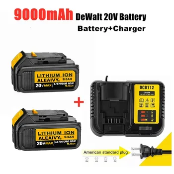 Подмяна на електрически инструменти 18V 9.0 Ah MAX XR Батерия за DeWalt DCB184 DCB181 DCB182 DCB200 20V 5A 18Volt 18 V акумулаторна Батерия със зарядно устройство